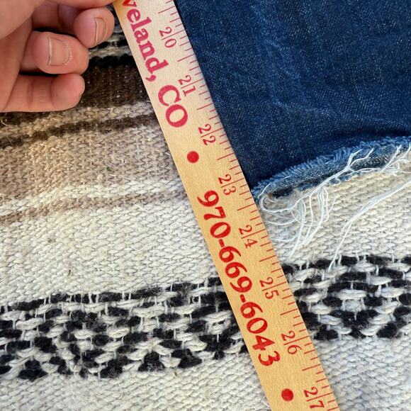 Women's Levi's Dark Blue Denim Custom Made Stitched Layered Jeans Sz 26 x 23.5 - Picture 9 of 9